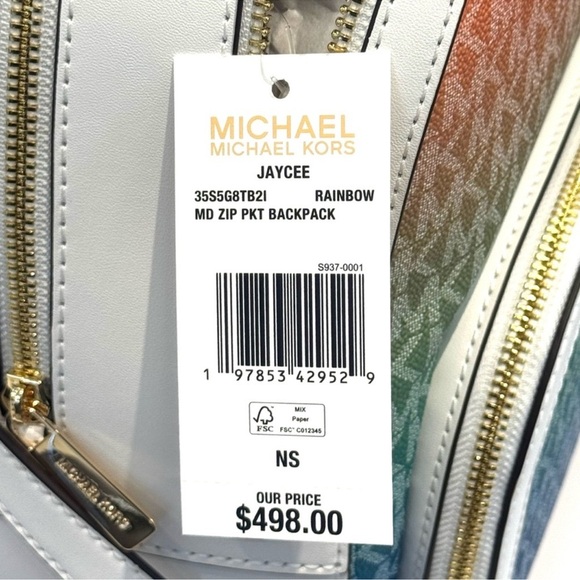 Michael Kors Jaycee Medium Rainbow Signature Logo Backpack Rainbow main image 7